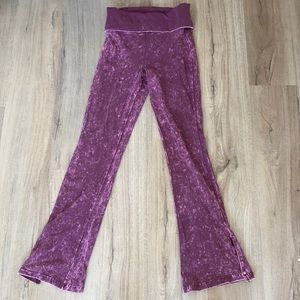 Pink Victoria’s Secret slit wide legged yoga pants! FOLD OVER SIZE M